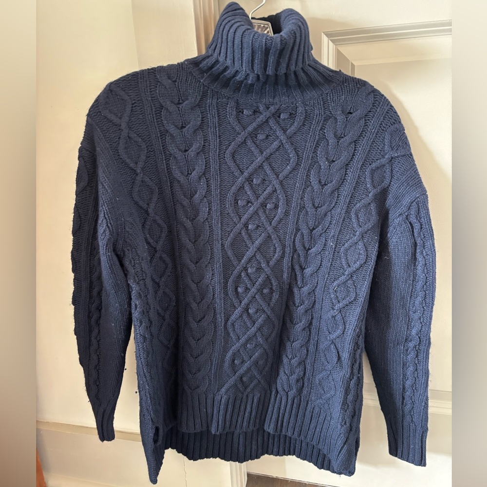 Tuckernuck Navy Cable-Knit Turtleneck Sweater